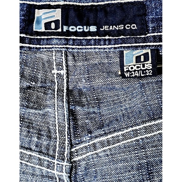 Focus Denim Jeans Mens 32x32 Vintage Y2K Great Distressed Lines EUC *READ* - Picture 9 of 13